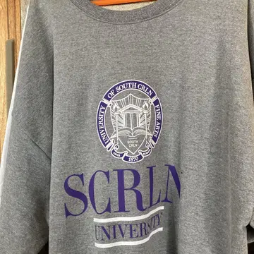 SCRLN UNIVERSITY 그레이 맨투맨 F 사이즈