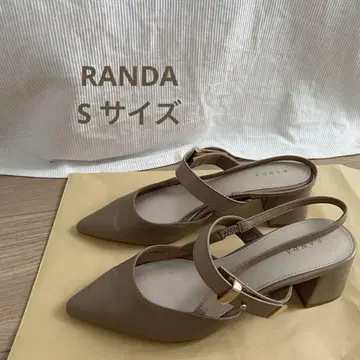 란다 핑크 베이지 스틸레토 뮬 샌들 S