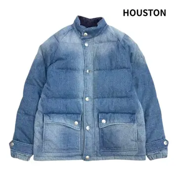 HOUSTON 휴스턴 가공 데님 다운 자켓 블루종 아우터