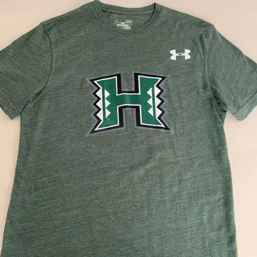 하와이 대학 오리지널 Under Armour 그린 티셔츠 SM/P