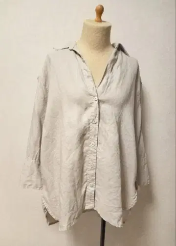 ZARA 린넨 셔츠 S 샌드 베이지 린넨