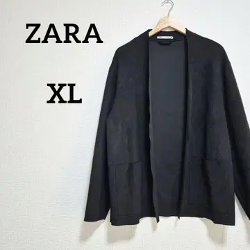 자라 블랙 검정 노카라 자켓 스웨이드 가을 오버 사이즈 XL