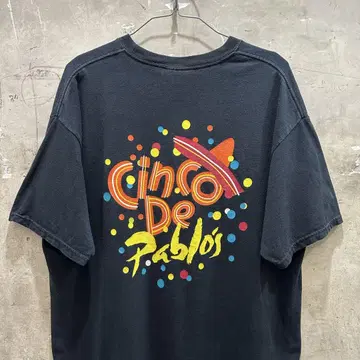 US 구제 의류 돈 파블로스 기업 티셔츠 DON PABLO'S 블랙 반팔