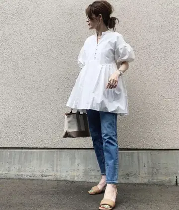 셔츠 블라우스 펄 단추 Emma Taylor 엠마 테일러