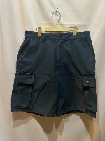 남성용 블랙 카고 숏팬츠 하프 밀리터리 스타일