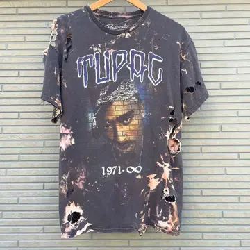 빈티지 2PAC 데미지 리메이크 티셔츠