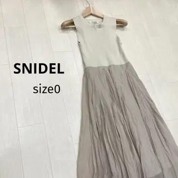 SNIDEL 니트 x 시어 스커트 도킹 원피스 슬리브리스 원피스