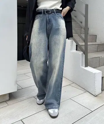 mystic 미스틱 오버다이 와이드 데님 사이즈 2