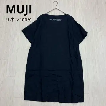 무인양품 MUJI 린넨 100% 반팔 셔츠 튜닉 원피스