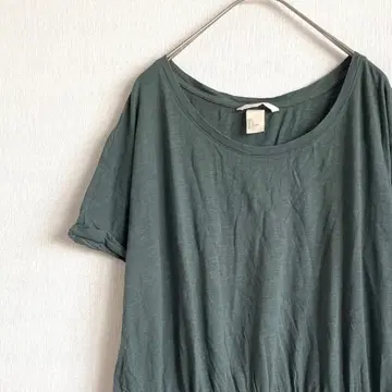 H&M 무릎 기장 원피스 크루넥 허리밴딩 포켓 부착 빅 사이즈