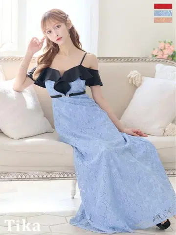 tika 더스티 블루 롱 드레스 XL 사이즈