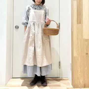 사만사 모스모스 홈즈 원피스로도 입을 수 있는 레이스 에이프런 베이지