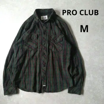 PRO CLUB (프로 클럽) 타탄 체크 긴팔 셔츠 구제 의류 M 사이즈