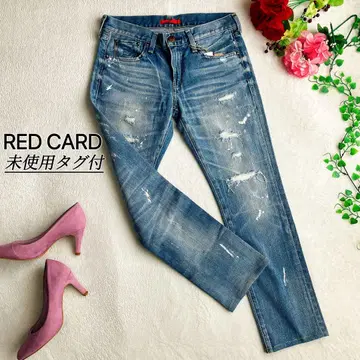 RED CARD 레드카드 데미지 리페어 페인트 데님 [미사용 택 포함]