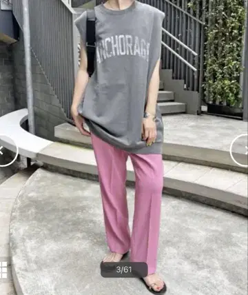 새상품급 스픽 앤 스팬 스테디셀러 테이퍼드 컬러 팬츠 핑크