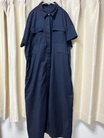 SOEJU 소주 네이비 반팔 셔츠 원피스
