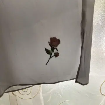 젤라또피케 쉬폰 로즈 자수 와이드 팬츠