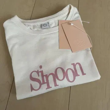 sinoon 로고 티셔츠 크림색 S