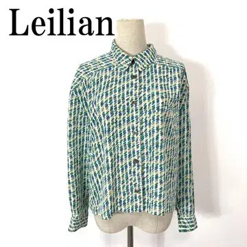 Leilian 레리안 긴팔 셔츠 그린 폴리에스테르 계열 9 B694