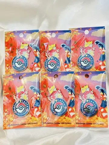 새상품 포켓몬 센터 히로시마 한정 갸라도스 로고 핀즈 6점 핀 배지