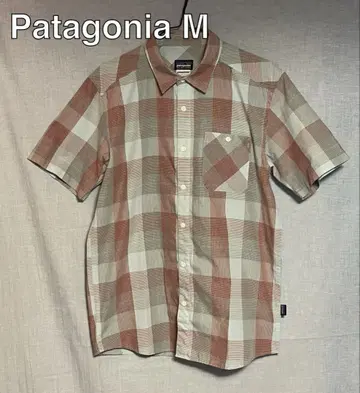 Patagonia 오가닉 코튼 체크 무늬 반팔 셔츠 M