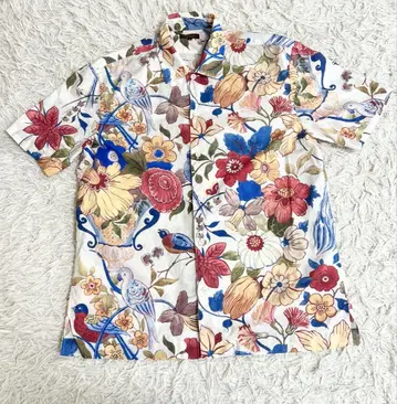 폴스미스 paul smith 패턴 셔츠 알로하 꽃무늬 반팔 셔츠 M