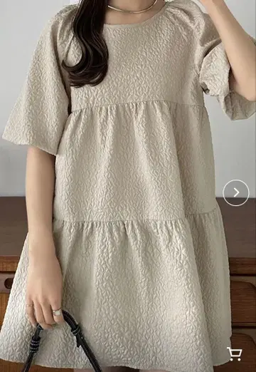 callautia 앞뒤 2way 부푼 자카드 리본 튜닉