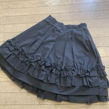 프릴 스커트 블랙