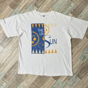 TNT 티셔츠 태양 THE UN SUN 싱글 스티치 XL 화이트