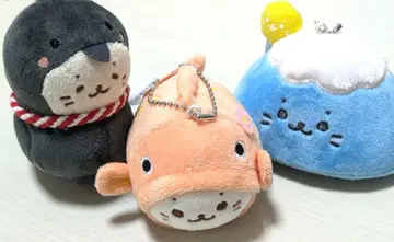 시로탄 행운의 물건 복권 3개 세트 마스코트 봉제 인형 키링