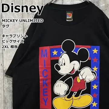 디즈니 미키마우스 티셔츠 캐릭터 티 블랙 2XL 빈티지 90s