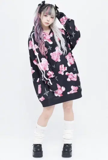 TORAVAS TOKYO 올 패턴 라인 저리 후드티