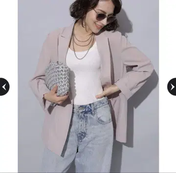핑크 시어 자켓 테일러드 자켓