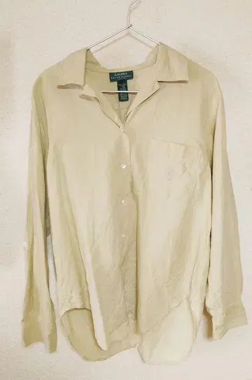 LAUREN RALPH LAUREN 베이지 긴팔 린넨 셔츠