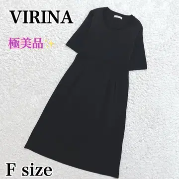 컨디션 최상 VIRINA 비리나 턱 원피스 니트 블랙 A라인