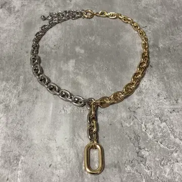 배색 디자인 체인 목걸이