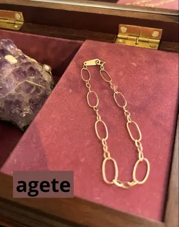 agete K10 골드 오벌 링크 체인 팔찌
