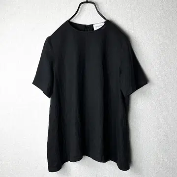 유나이티드 애로우즈 반팔 블라우스 린넨 블랙