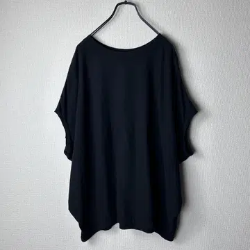 미즈이로 인드 와이드 변형 티셔츠 블랙