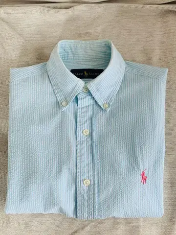 Ralph Lauren 스카이블루 스트라이프 반팔 셔츠