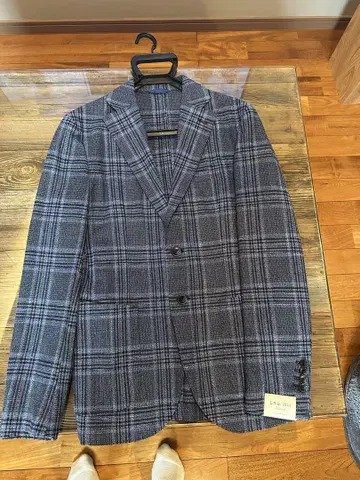 LBM1911 블루 계열 체크 테일러드 자켓 48R