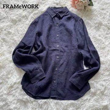 FRAMeWORK 프레임워크 긴팔 프렌치 린넨 셔츠 네이비