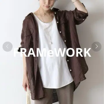 프레임워크 FRENCH LINEN 사이드 포켓 셔츠 린넨 100%