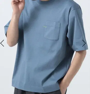 접촉 냉감 실케트 원포인트 티셔츠 블루 L
