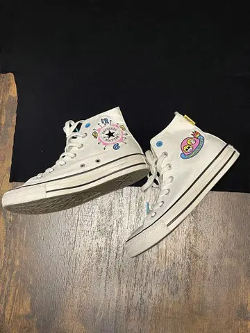 Converse 화이트 하이컷 스니커즈 24.5