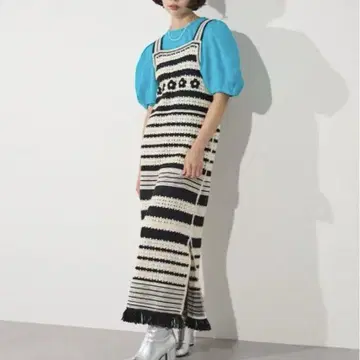 ELLEgirl 보더 크로셰 니트 원피스 [ELLEgirl]