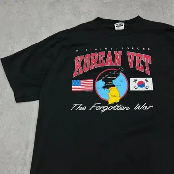 TULTEX KOREAN VET 반팔 T셔츠 구제 의류 블랙 2XL