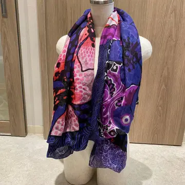 Desigual 보태니컬 무늬 미세스 보헤미안 와이드 숄 스톨