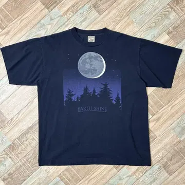 USA제 Alore EARTH SHINE 티셔츠 밤하늘 달 문 XL