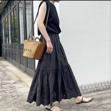 Spick and Span 자수 레이스 스커트 38